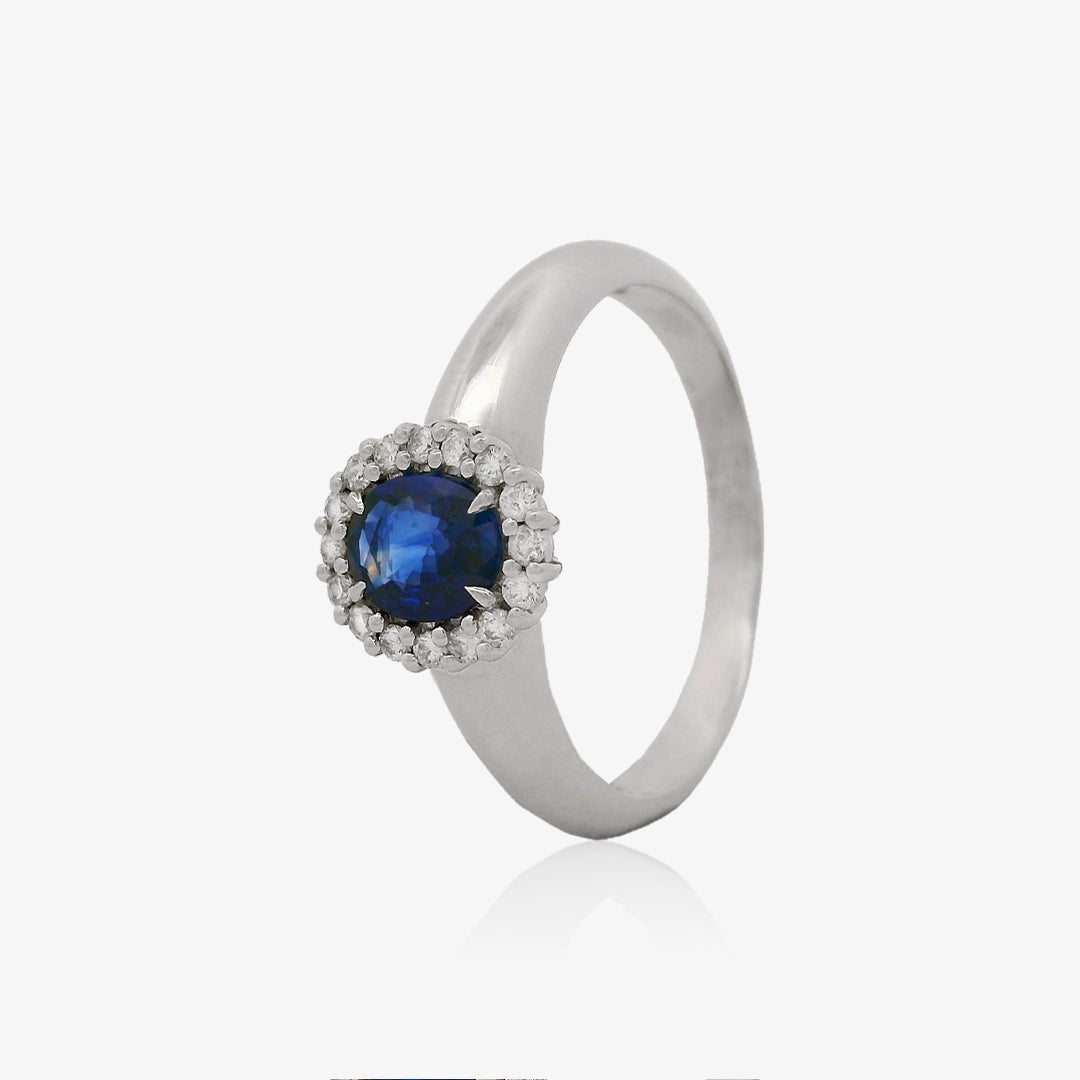 Anillo Diamante y Zafiro