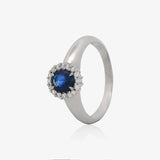 Anillo Diamante y Zafiro