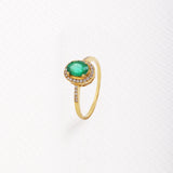 Emerald and diamond ring