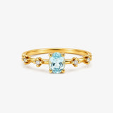 Anillo Topacio y diamantes