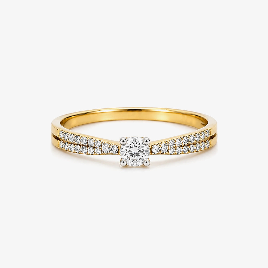 Crossover Ring with 0.15 Carat Diamonds