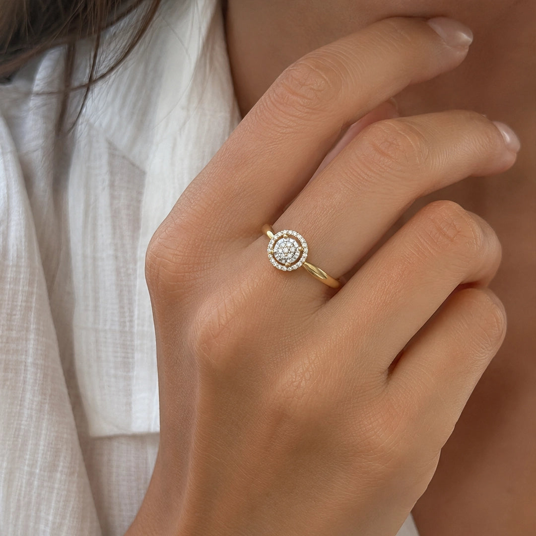 Anillo Diamantes Redondo