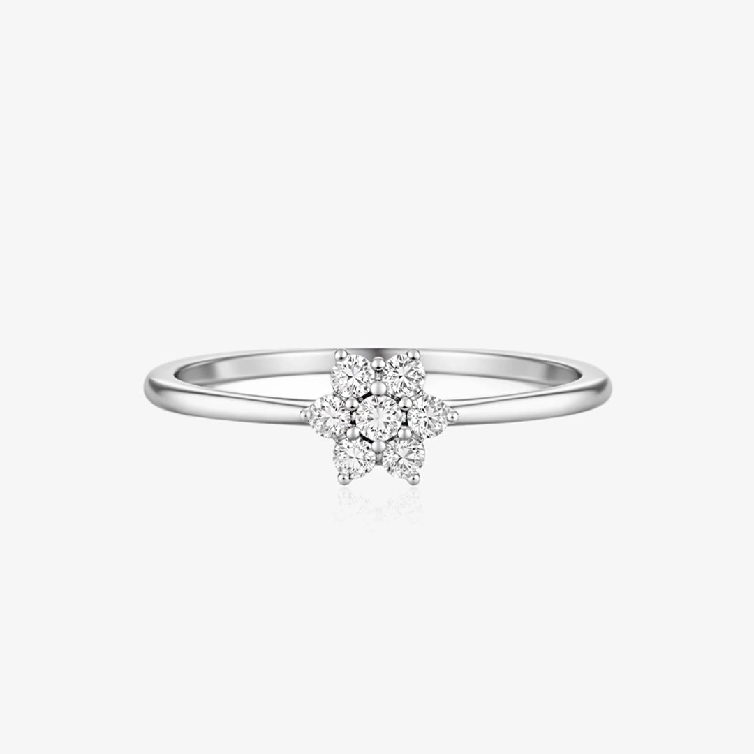 Diamond Flower Ring 0.21ct