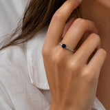 Anillo Diamante y Zafiro