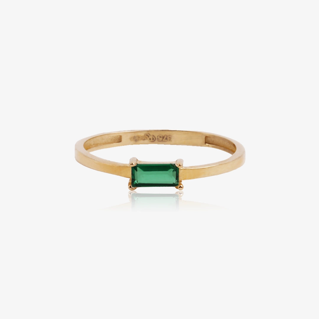 Anillo  Circonita Rectangular