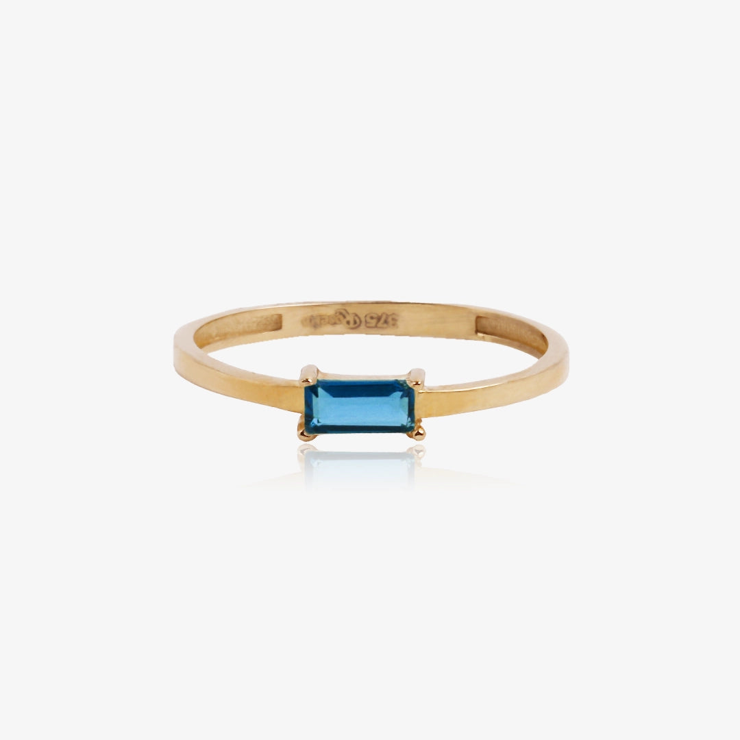Anillo  Circonita Rectangular