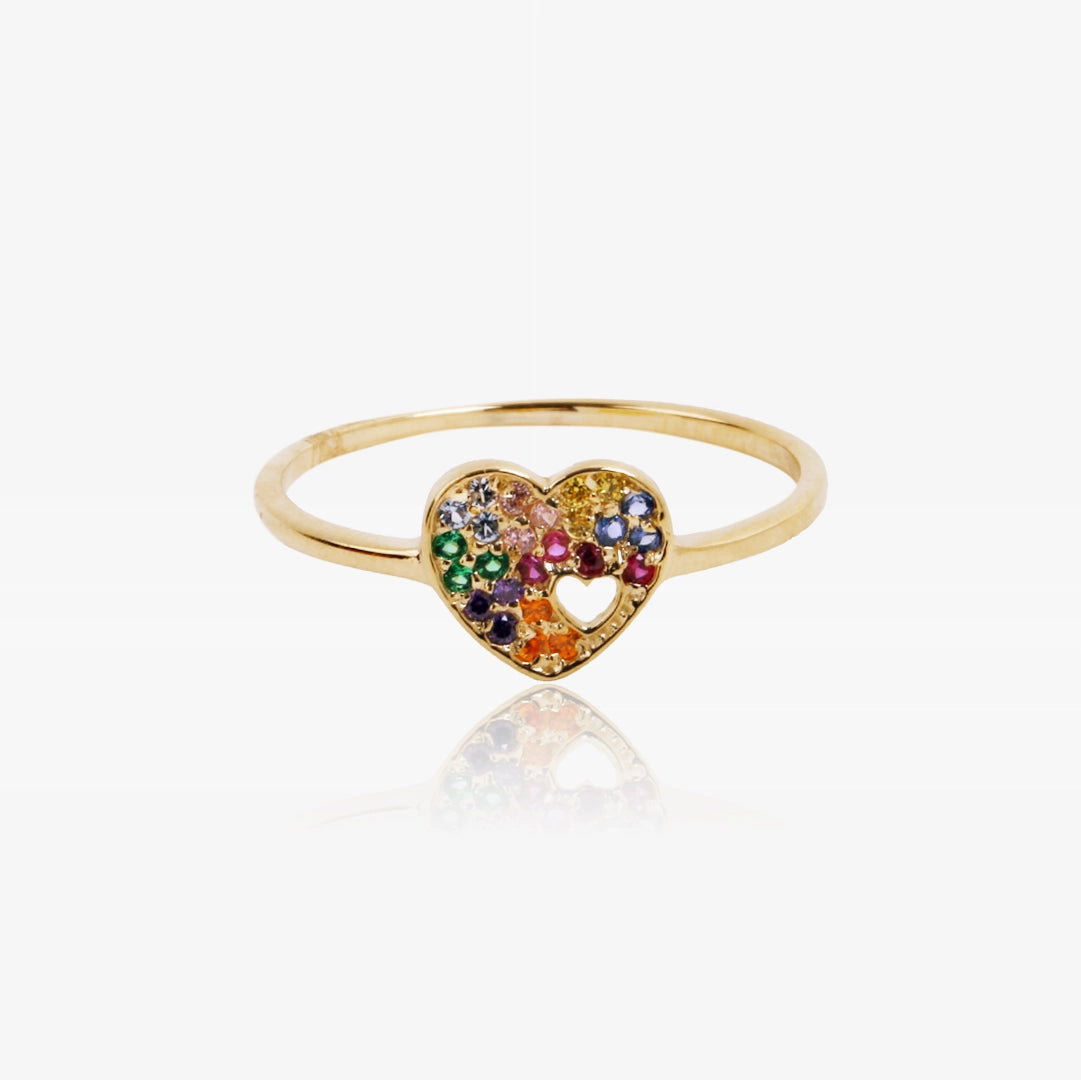 Anillo Corazon colores