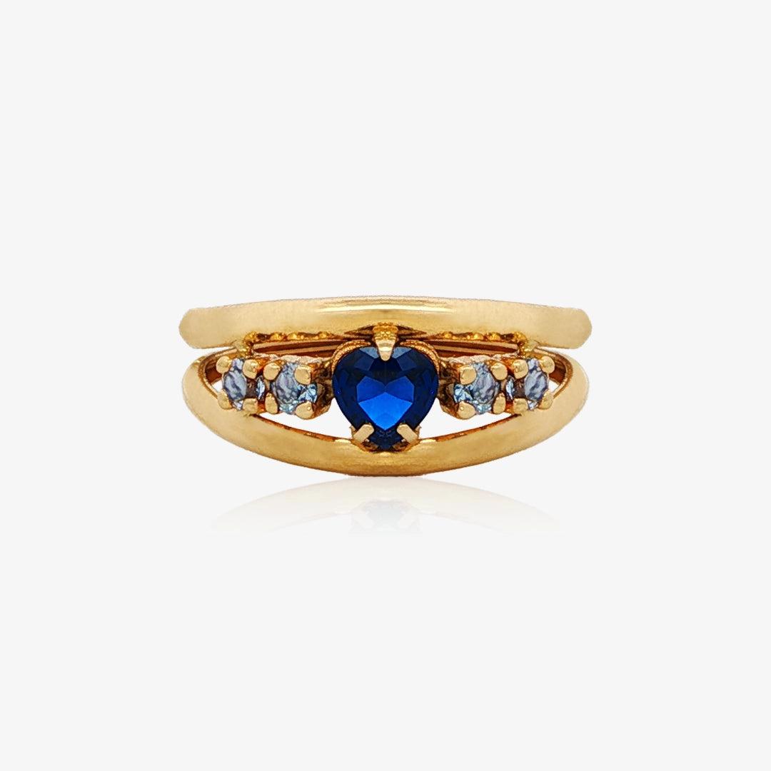 Anillo Corazón Doble Hilo