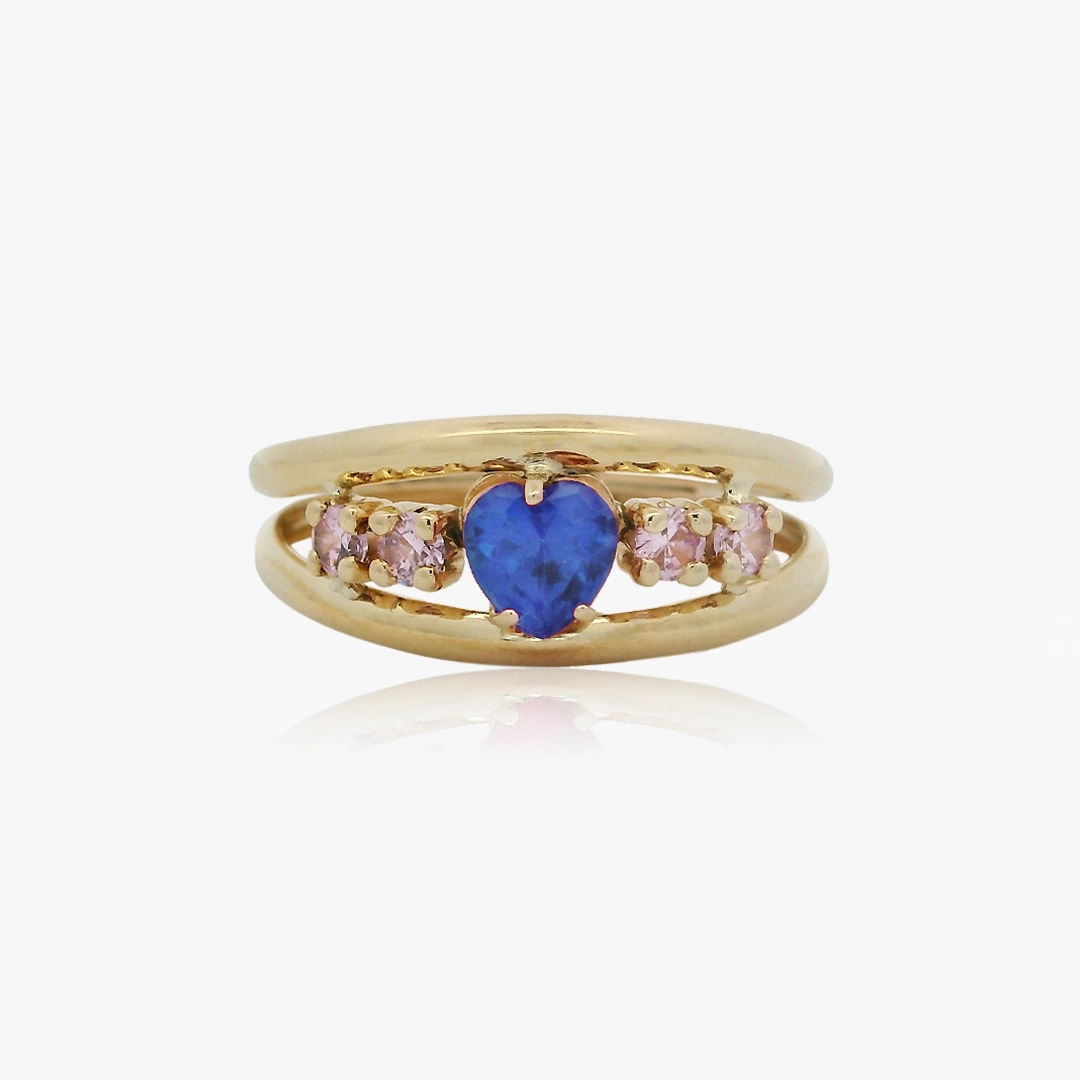 Anillo Corazón Doble Hilo