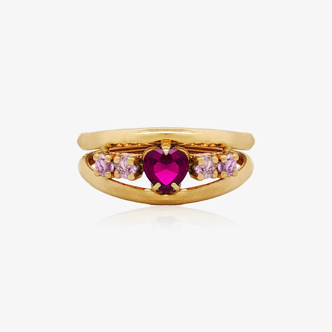 Anillo Corazón Doble Hilo