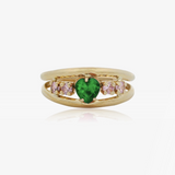 Anillo Corazón Doble Hilo