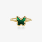 Anillo Malaquita Mariposa