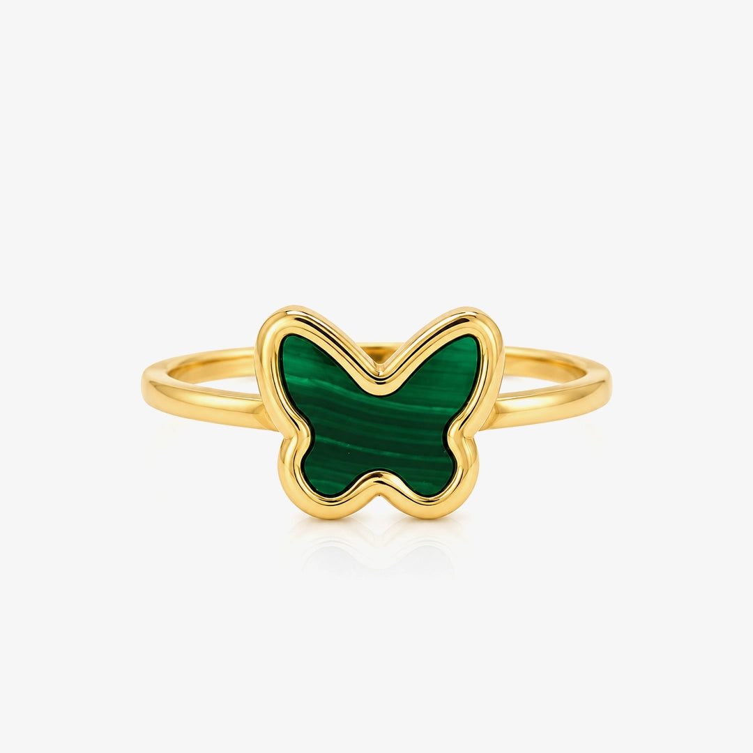 Anillo Malaquita Mariposa