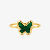 Anillo Malaquita Mariposa