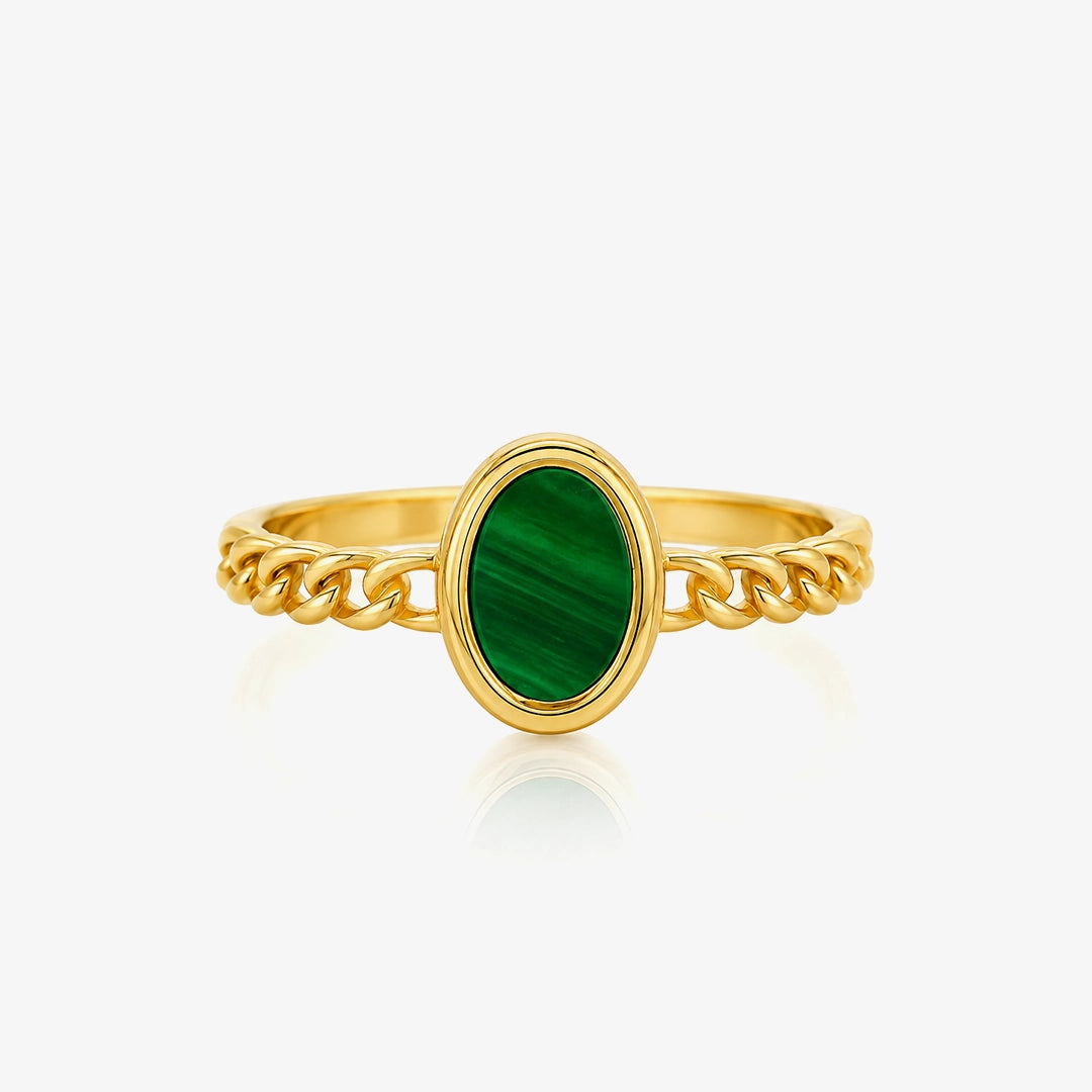 Oval Malachite Ring