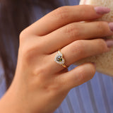 Anillo Corazón piedra verde