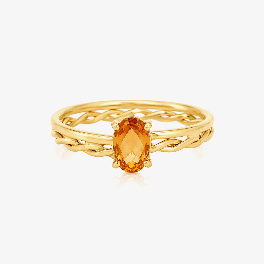 Braided Amber Ring