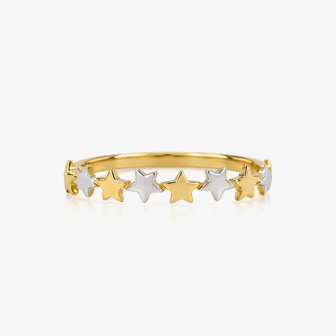 Anillo Bicolor Estrellas