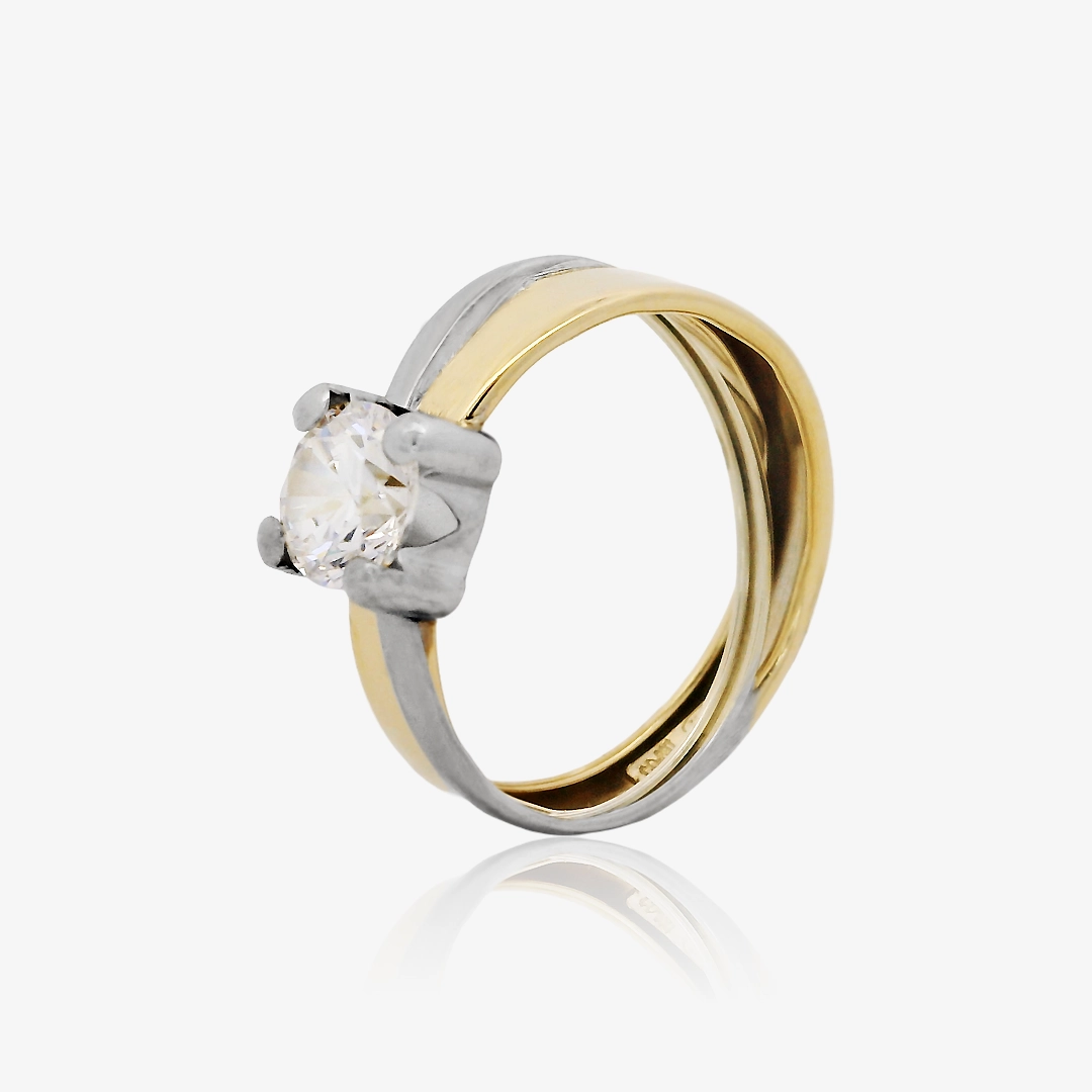 Anillo Bicolor 4 Garras