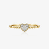 Created Diamond Heart Ring