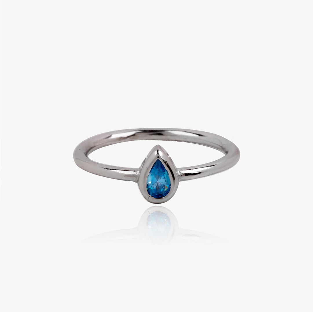 Anillo Lágrima azul