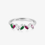 Colored oval rings