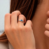 Anillo piedra Azul Luxilver