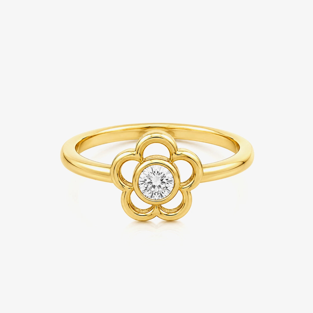 Flower ring with stone
