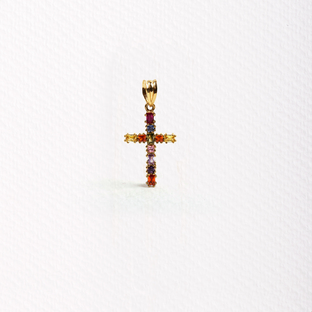 Colored cross pendant