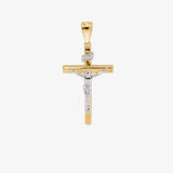 Smooth Bicolor Cross with Squared Christ Oro Cruz Collection