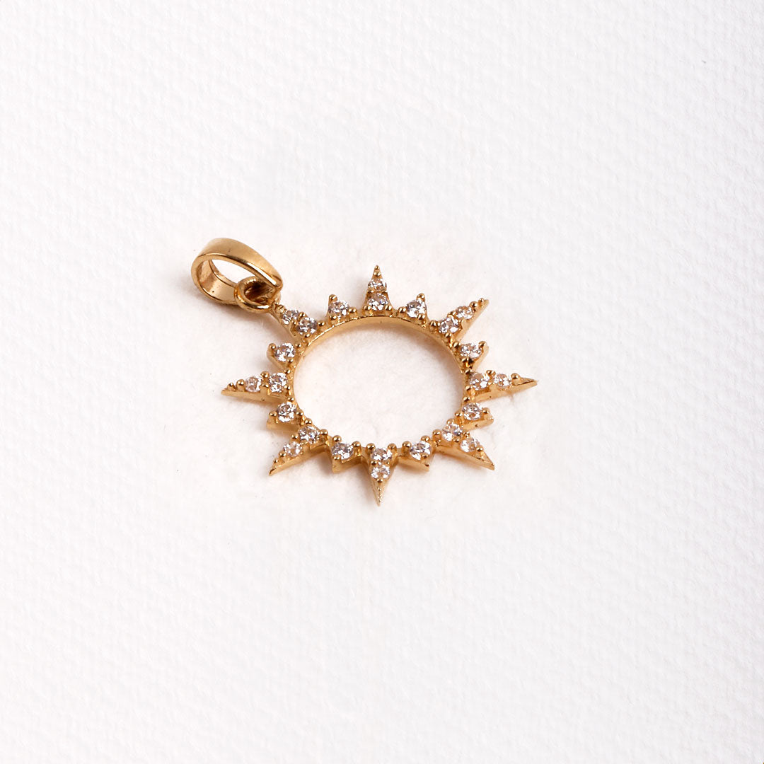 Sun pendant with zircons