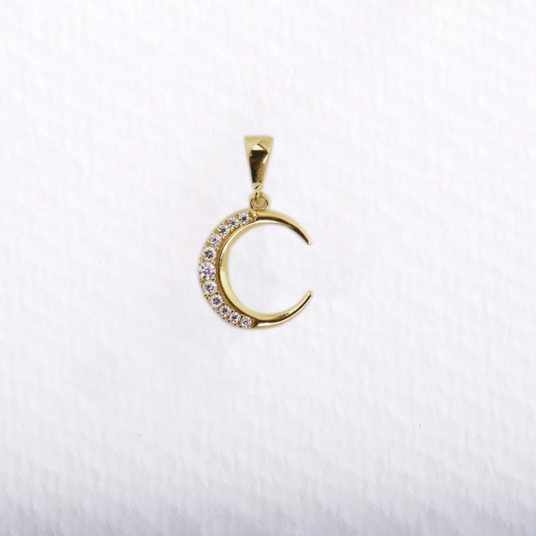 Moon pendant with zircons