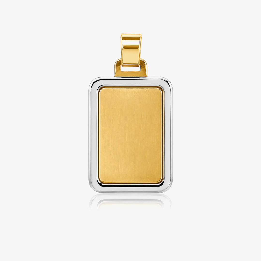 Two-tone metal plate pendant
