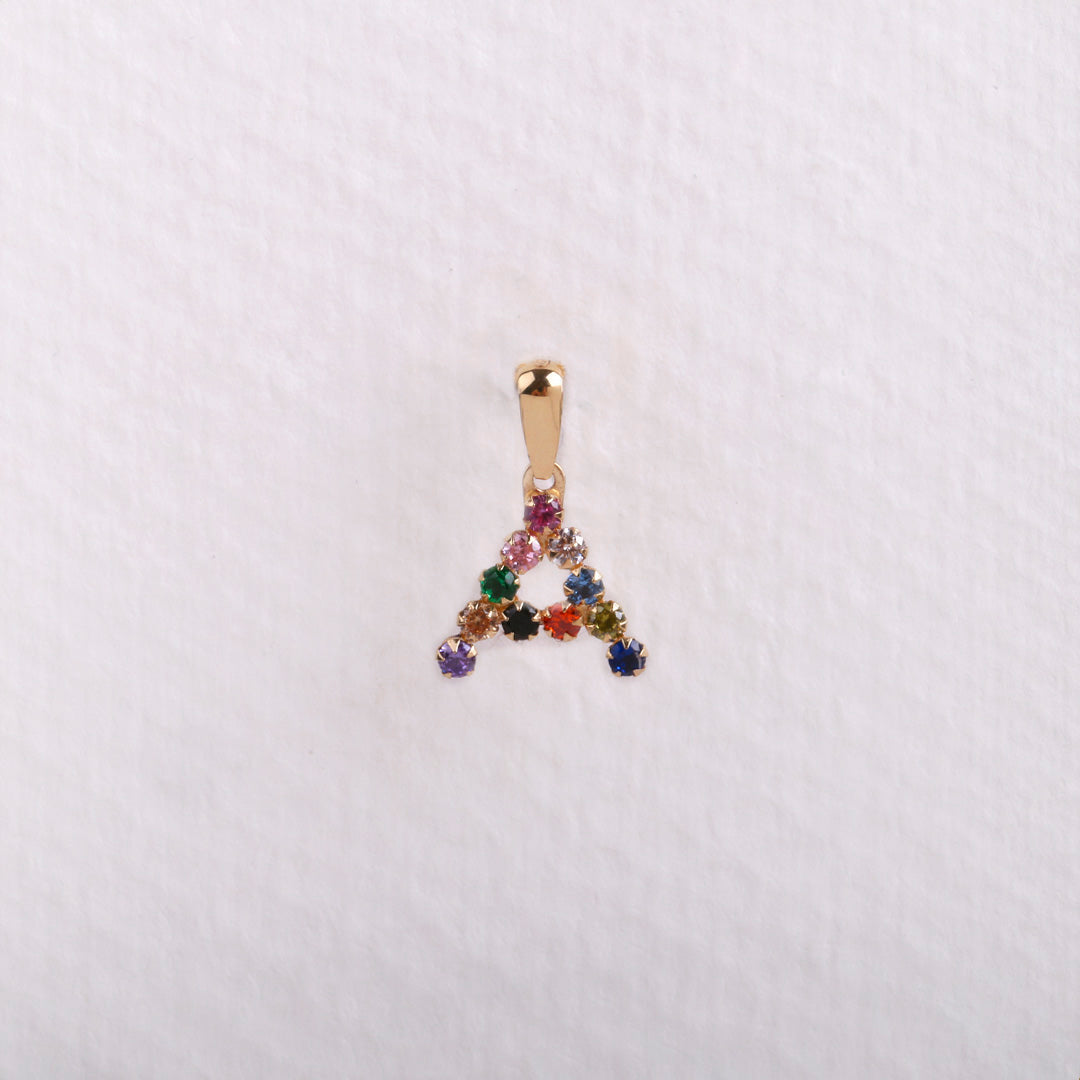 Multicolor initial pendant