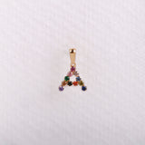 Multicolor initial pendant