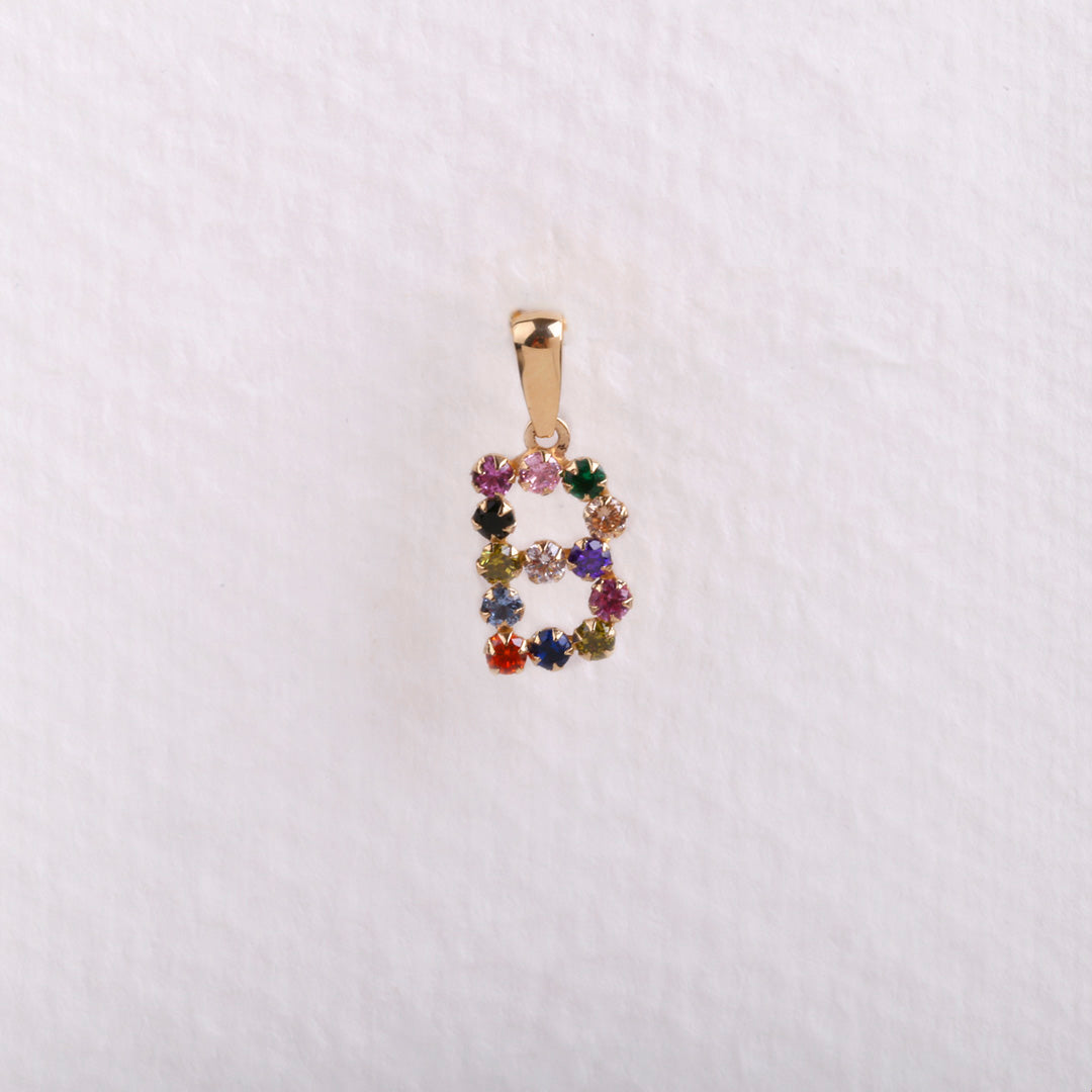 Multicolor initial pendant