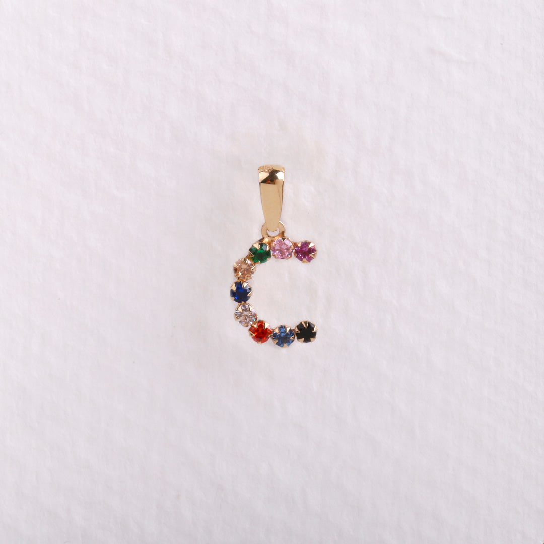 Multicolor initial pendant