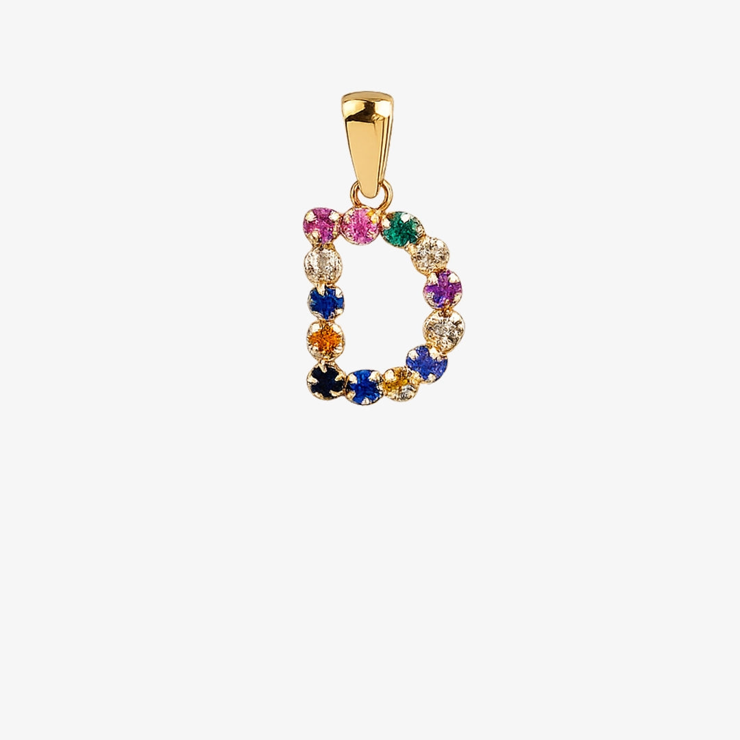Colgante inicial multicolor