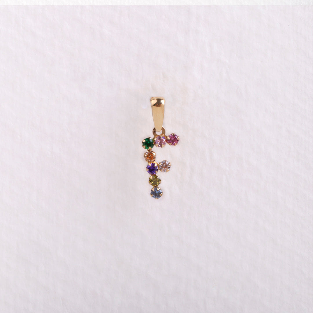 Multicolor initial pendant