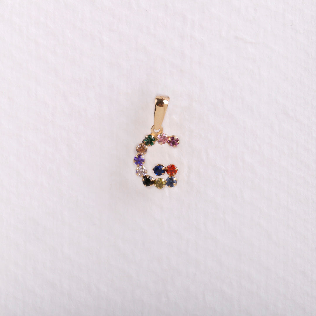 Multicolor initial pendant