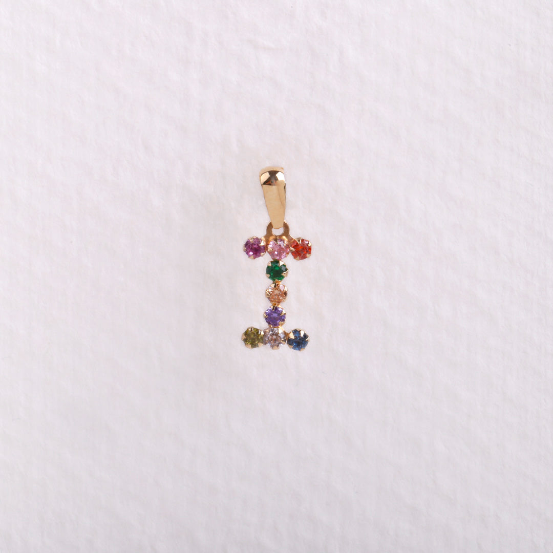 Multicolor initial pendant