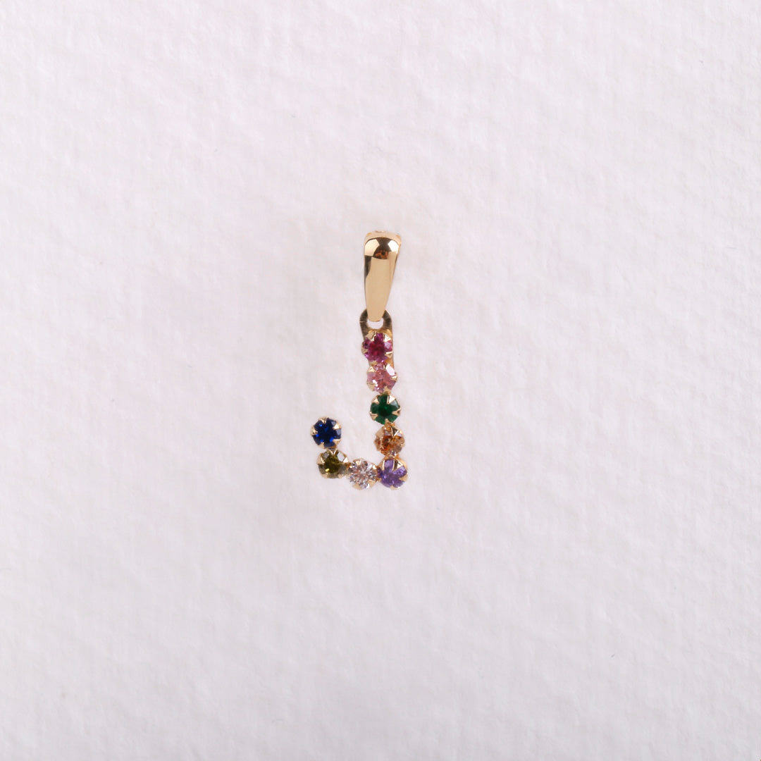 Multicolor initial pendant