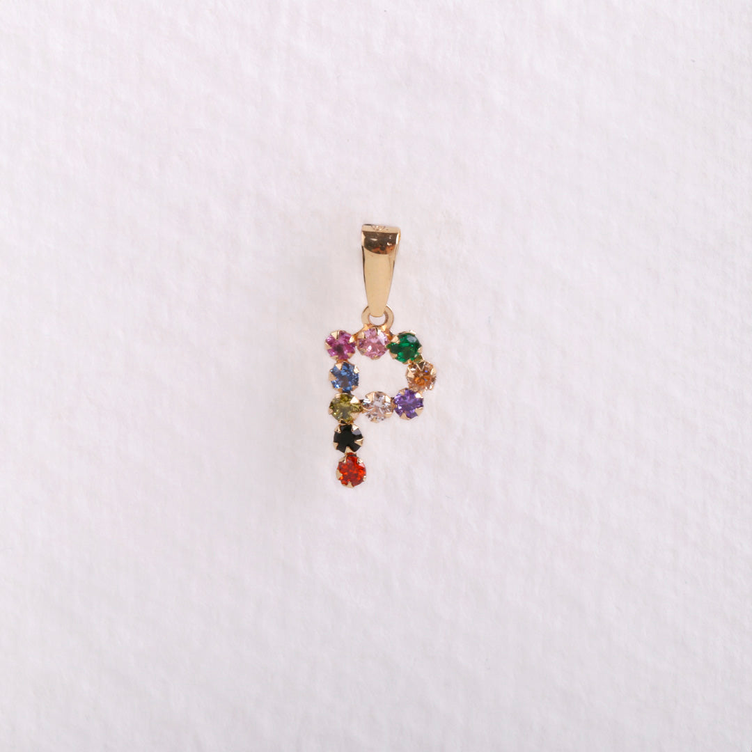 Multicolor initial pendant