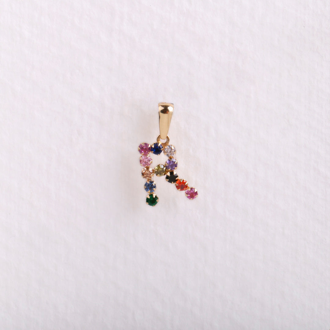 Multicolor initial pendant