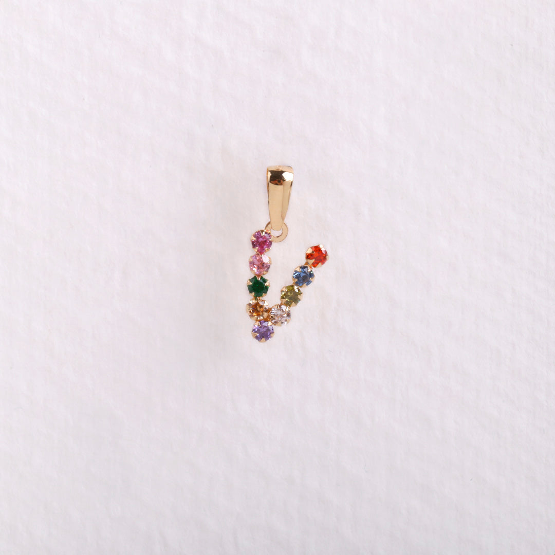 Multicolor initial pendant