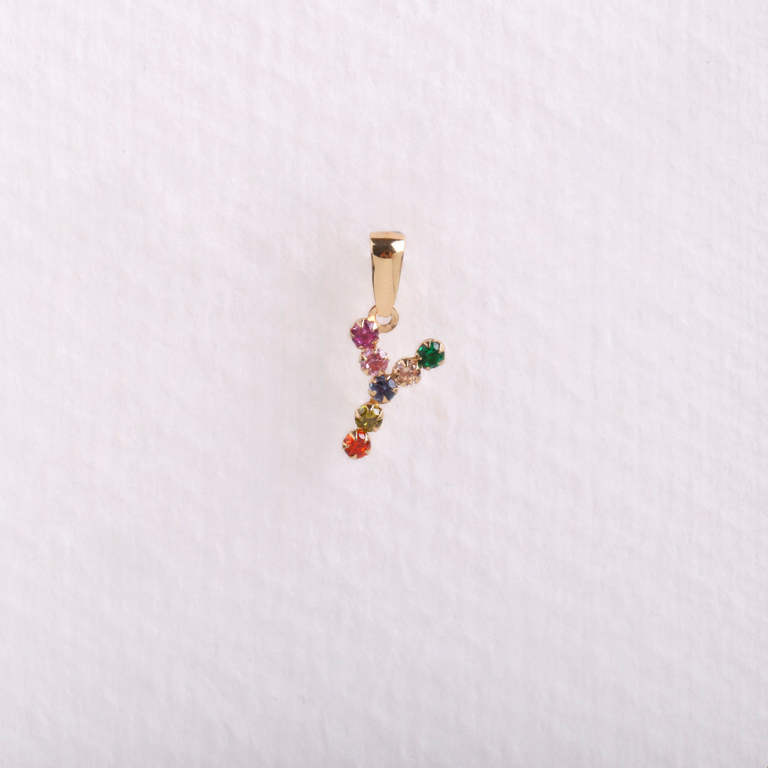 Multicolor initial pendant