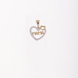 Heart pendant with zircons for mom