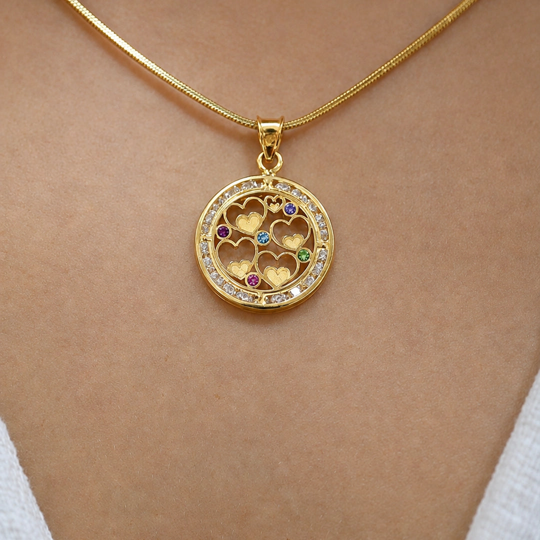 Colgante  Corazones y circonitas
