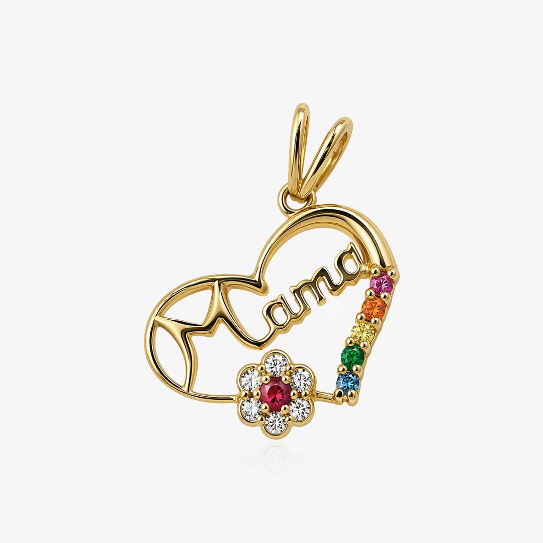 Mom heart pendant