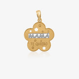 Two-Tone Flower Mom I Love You Pendant